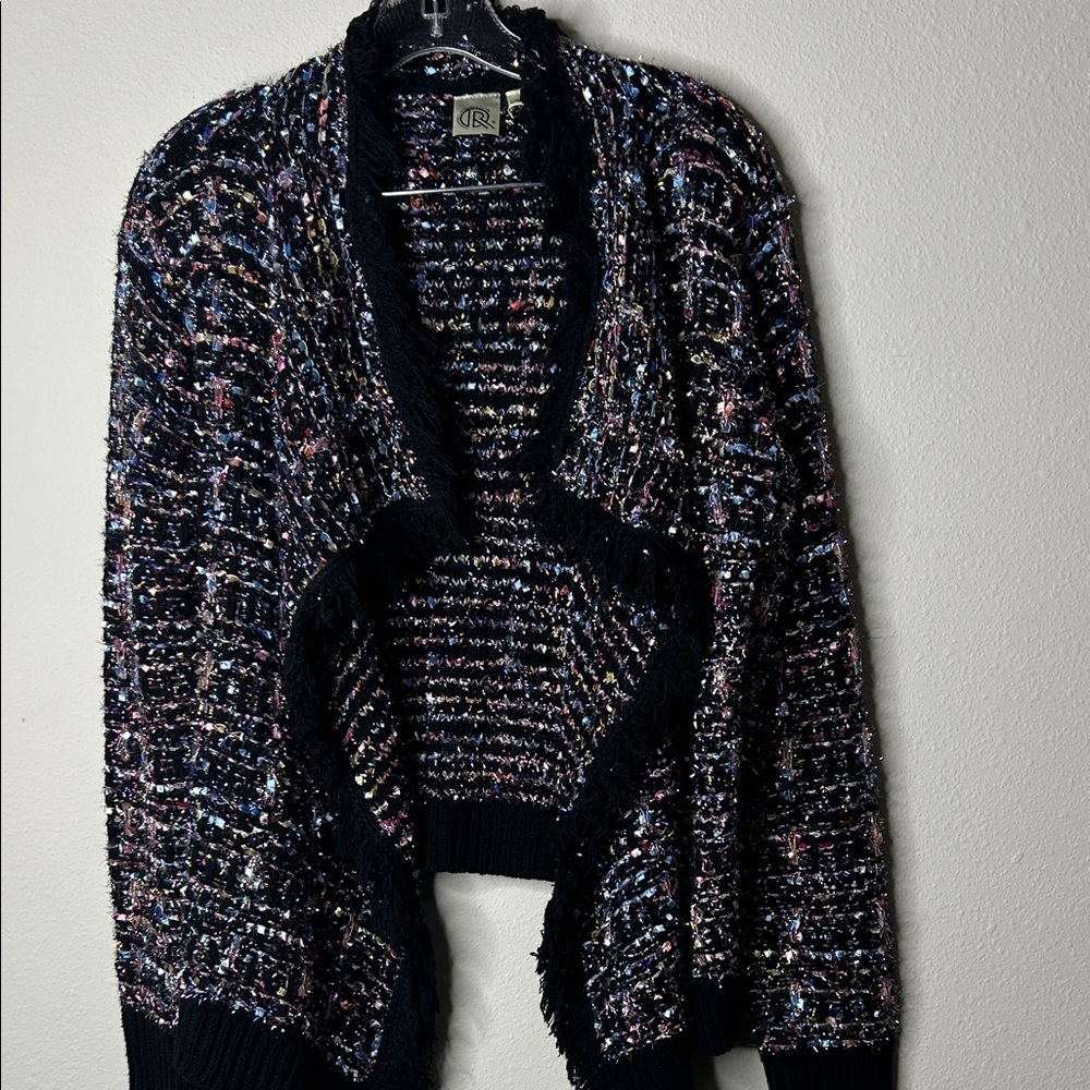 American Apparel Black Multicolor Knit Cardigan